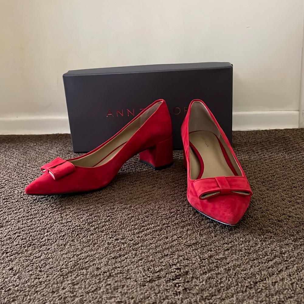 Red Suede Pumps